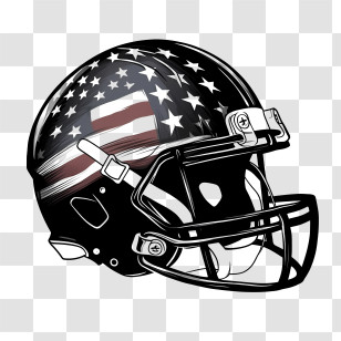 Football Helmet - Football Helmet Featuring U.S. Flag Design Transparent PNG