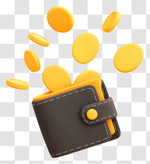 Coins Dropping Into Wallet - Wallet With Flying Coins Illustration Transparent PNG