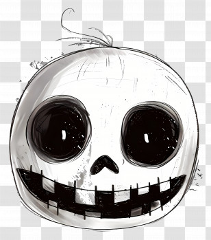 Cute Skull - Creepy Skull Face Drawing Transparent PNG