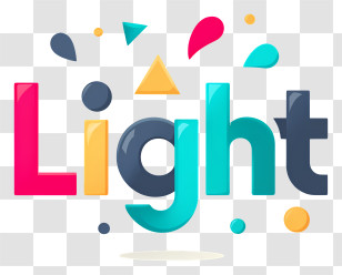 Light - Colorful Light Text Logo Transparent PNG