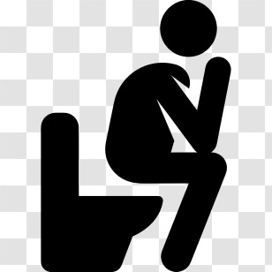 Stick Figure - Thinking Person On Toilet Pictogram Transparent PNG