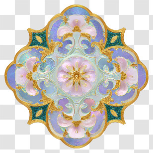 Elaborate Islamic Art - Iridescent Pink Quatrefoil Medallion Transparent PNG