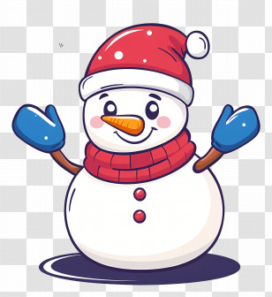 Christmas Snowman - Happy Snowman Cartoon For Winter Holidays Transparent PNG