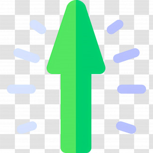 Arrow Symbol - Green Upward Arrow With Rays Transparent PNG