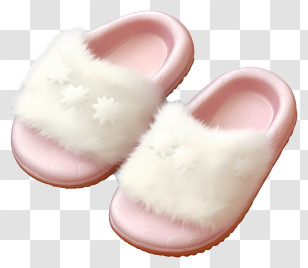 Soft Fluffy Slippers - Pink Fluffy Slippers For Cozy Home Comfort Transparent PNG