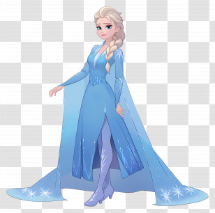 Frozen Elsa Princess - Blue Ice Queen With Snowflakes Transparent PNG
