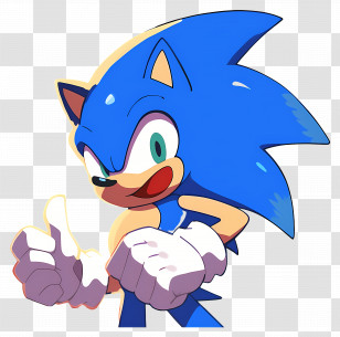 Sonic The Hedgehog - Dynamic Blue Hedgehog Character In Action Transparent PNG