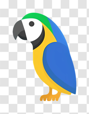 Bird Parrot - Blue And Yellow Cartoon Parrot Transparent PNG