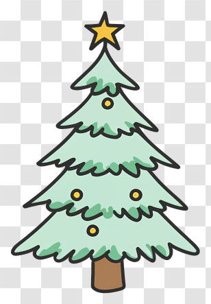 Christmas Tree - Green Christmas Tree With Star Transparent PNG