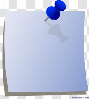Paper Drawing Pin Post-it Note Clip Art - Blue - Thumbnail Transparent PNG