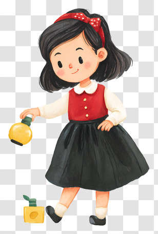 Kindergarten Girl Playing - Girl With Teapot And Dress Transparent PNG