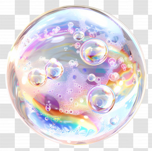 Bubbly - Translucent Iridescent Soap Bubble Transparent PNG