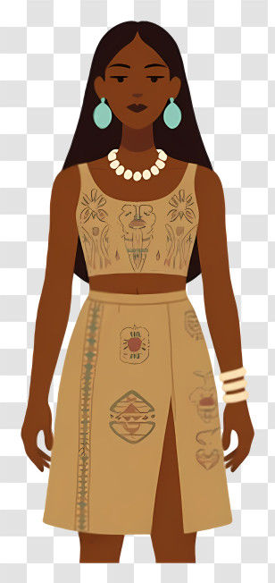African Woman - Tribal Dress Fashion Illustration Transparent PNG
