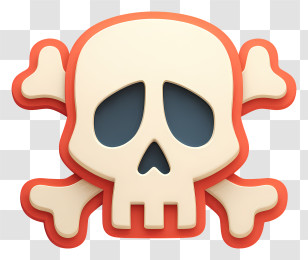 Spooky Skull Bone - Skull And Crossbones Symbol Transparent PNG