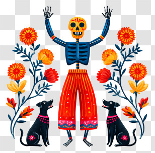 Day Of The Dead - Day Of The Dead Colorful Skeleton Transparent PNG