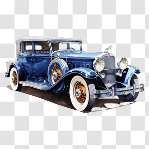 Vintage Car - Blue Vintage Classic Car Transparent PNG