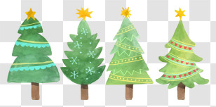 Christmas Trees - Watercolor Christmas Trees Transparent PNG