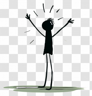 Stick Figure - Celebrating Stick Figure Cartoon Transparent PNG