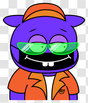 Cartoon Character - Quirky Purple Cartoon Character Sporting Sunglasses Transparent PNG