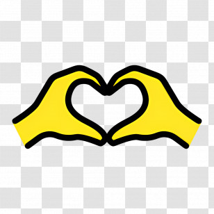 Heart Hands Emoji - Yellow Hands Forming Heart Gesture Transparent PNG