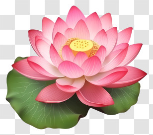 Pink Lotus Flower - Pink Lotus Flower Illustration Transparent PNG