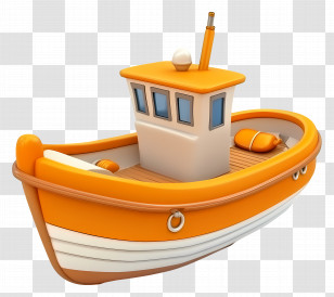 Cartoon Boat - Cute Toy Boat Transparent PNG