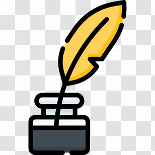 Feather Ink - Quill And Ink Bottle Transparent PNG