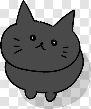 Cartoon - Cute Black Cat Transparent PNG