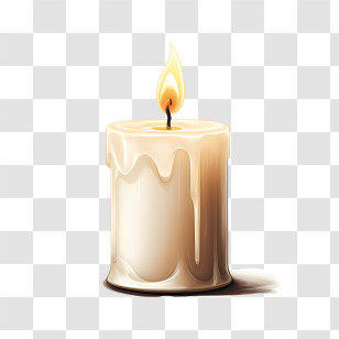 All Souls Day - Candle With Dripping Wax And Gentle Flame Transparent PNG