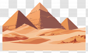 Pyramids Of Giza - Iconic Egyptian Pyramids In Desert Transparent PNG