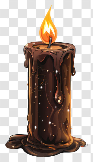 Candle - Burning Brown Candle Transparent PNG