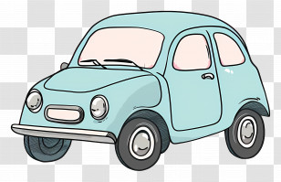 Cartoon Car - Cute Blue Cartoon Car Illustration Transparent PNG