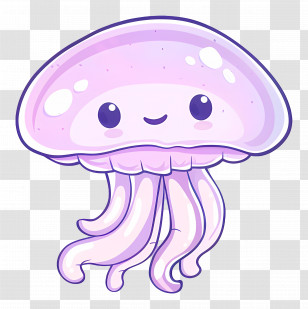 Jelly Fish - Cute Jellyfish Cartoon Transparent PNG
