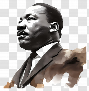 Martin Luther King Day - Artistic Portrait Illustration Of A Man Transparent PNG