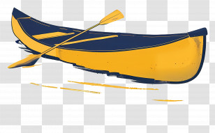 Canoe - Yellow And Blue Canoe Illustration Transparent PNG