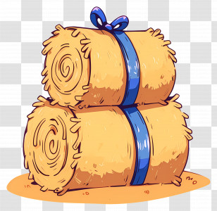 Hay Bale - Hay Bales Stacked With Blue Ribbon Decoration Transparent PNG