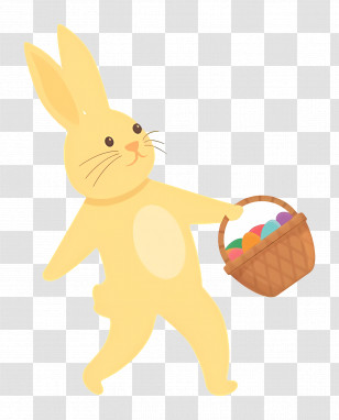 Bunny Hop - Easter Bunny With Basket Transparent PNG
