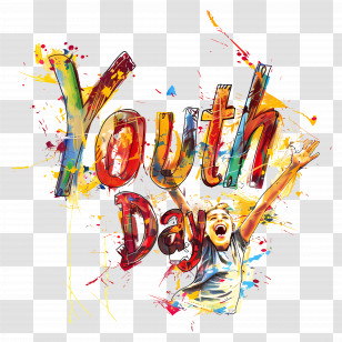 Youth Day - Youth Day Text With Colorful Background Transparent PNG