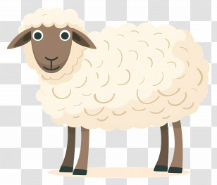 Sheep - Cute Cartoon Sheep Illustration Transparent PNG