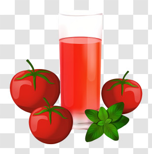 Tomato Juice - Glass Of Tomato Juice With Fresh Tomatoes Transparent PNG
