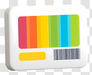 Package With Barcode - Rainbow Striped Card With Barcode Transparent PNG