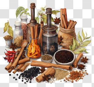 Spices - Assorted Spices And Herbs For Cooking Transparent PNG