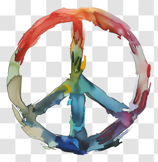 Peace Sign - Watercolor Peace Symbol Transparent PNG