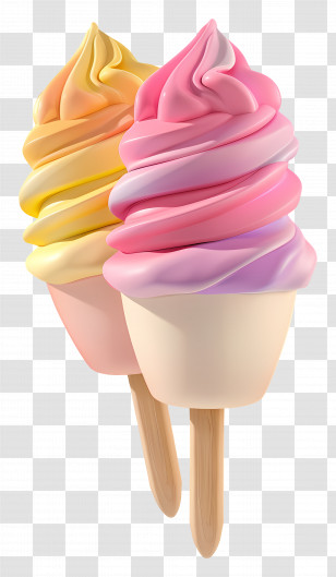 Stick Ice Cream - Colorful Ice Cream Cone Illustration Transparent PNG