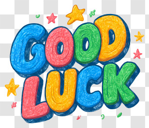 Good Luck - Colorful Good Luck Text Transparent PNG