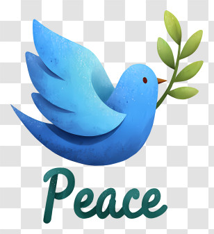 Peace Logo - Blue Peace Dove Transparent PNG