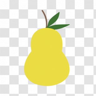 Pear Cartoon Painting - Yellow Pattern Transparent PNG