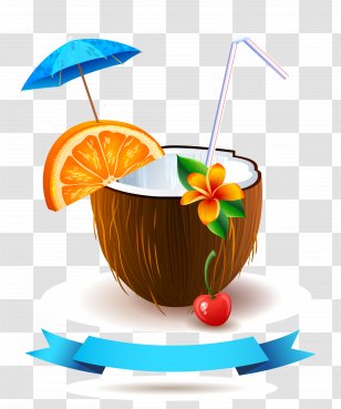 Cocktail Juice Pixf1a Colada Coconut Water - Garnish - Milk Transparent PNG