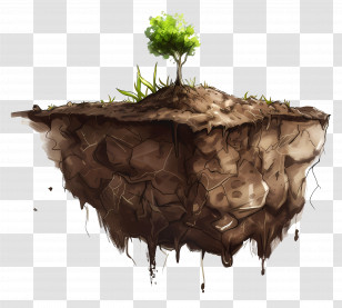 Soil Land - Floating Island With Tree Transparent PNG
