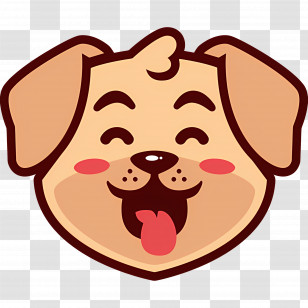 Dog Emoji - Happy Dog Emoji With Tongue Out Transparent PNG